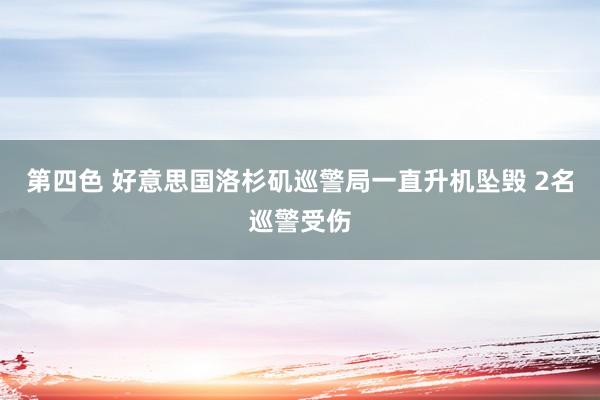 第四色 好意思国洛杉矶巡警局一直升机坠毁 2名巡警受伤