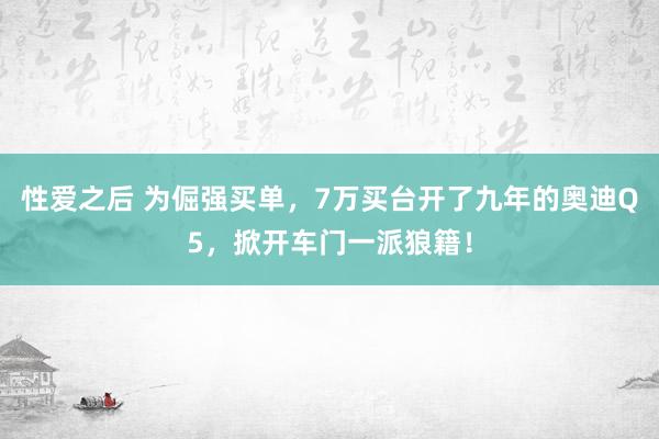 性爱之后 为倔强买单，7万买台开了九年的奥迪Q5，掀开车门一派狼籍！