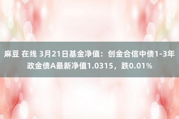 麻豆 在线 3月21日基金净值：创金合信中债1-3年政金债A最新净值1.0315，跌0.01%