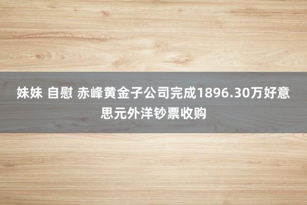 妹妹 自慰 赤峰黄金子公司完成1896.30万好意思元外洋钞票收购