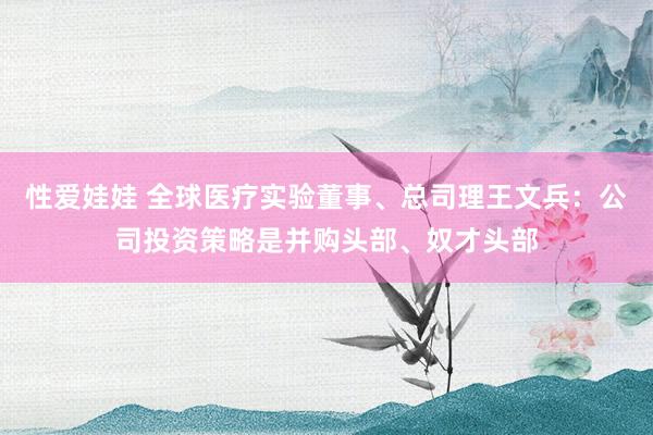 性爱娃娃 全球医疗实验董事、总司理王文兵：公司投资策略是并购头部、奴才头部