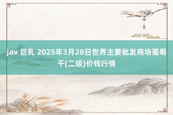 jav 巨乳 2025年3月28日世界主要批发商场葡萄干(二级)价钱行情