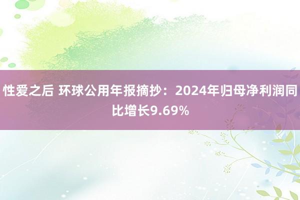 性爱之后 环球公用年报摘抄：2024年归母净利润同比增长9.69%