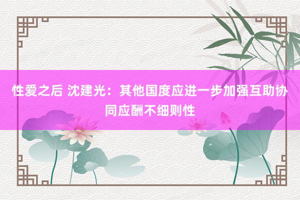 性爱之后 沈建光：其他国度应进一步加强互助协同应酬不细则性