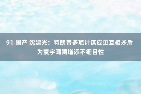 91 国产 沈建光：特朗普多项计谋成见互相矛盾 为寰宇阛阓增添不细目性