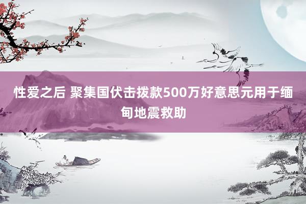 性爱之后 聚集国伏击拨款500万好意思元用于缅甸地震救助