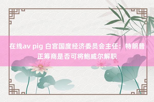 在线av pig 白宫国度经济委员会主任：特朗普正筹商是否可将鲍威尔解职
