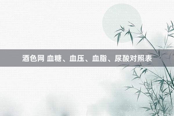 酒色网 血糖、血压、血脂、尿酸对照表